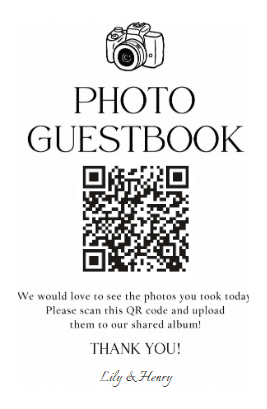 Photo Guestbook table card
